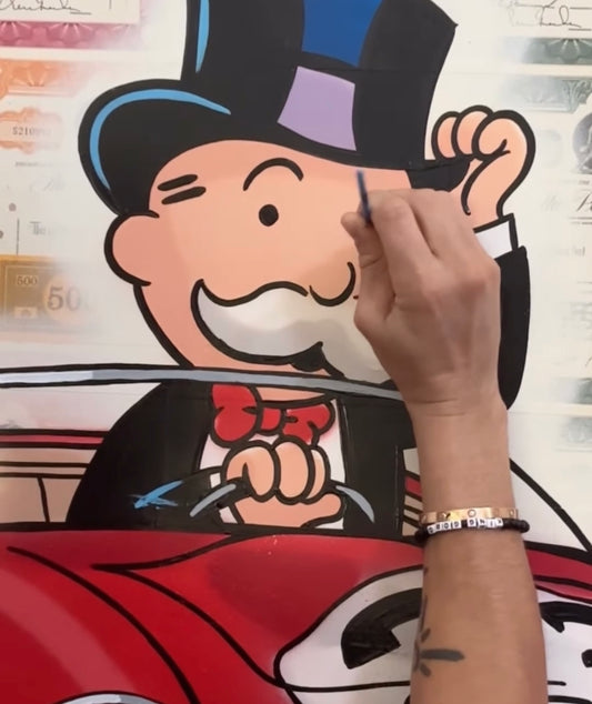 Mens Custom Black Beaded Bracelet