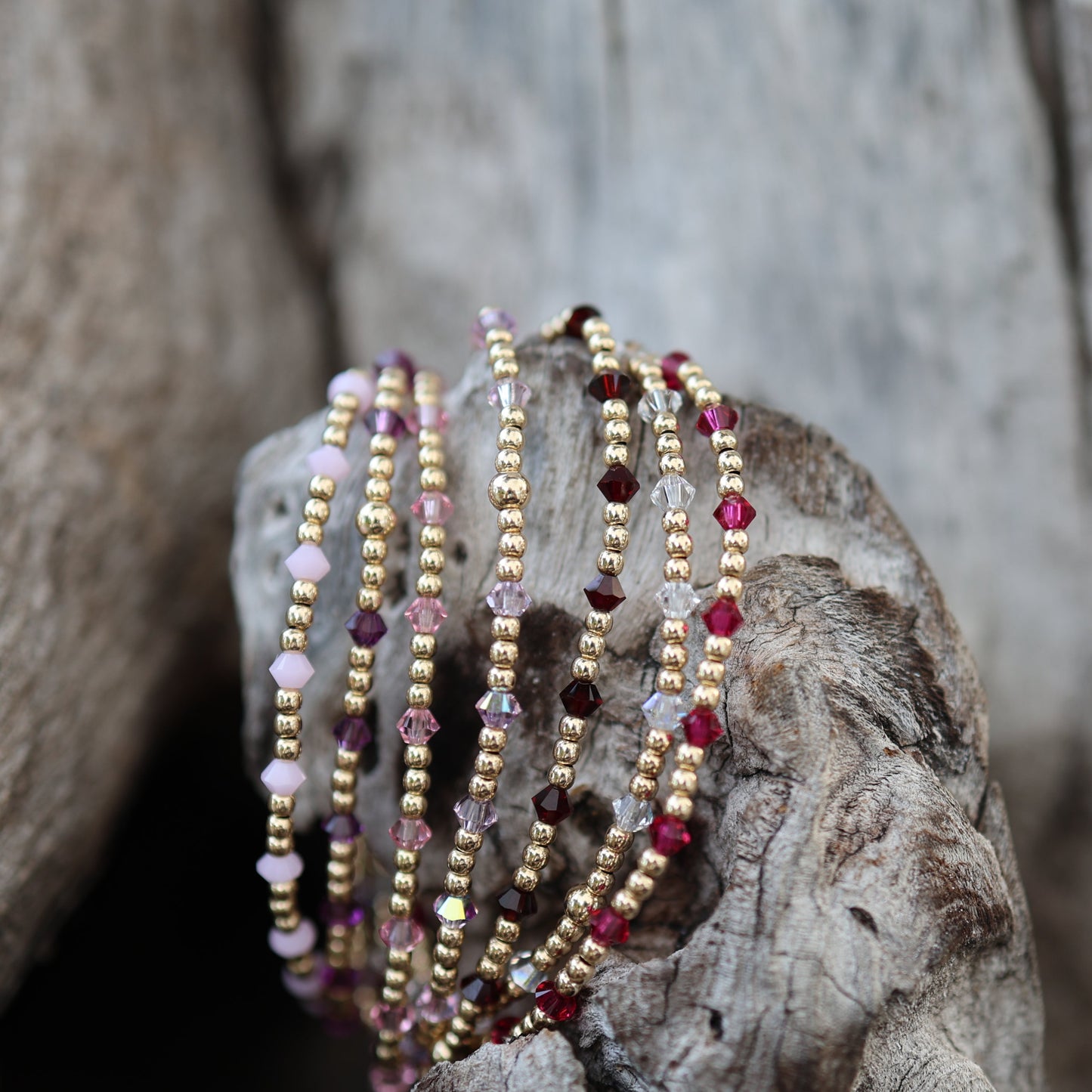 Scattered Pinks Crystal Bracelet