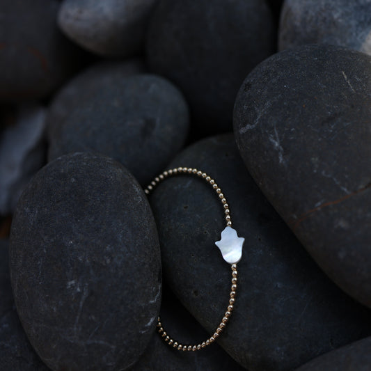 Pearl Hamsa Charm