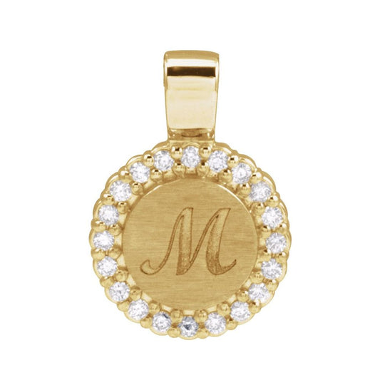 Round Diamond Initial Charm