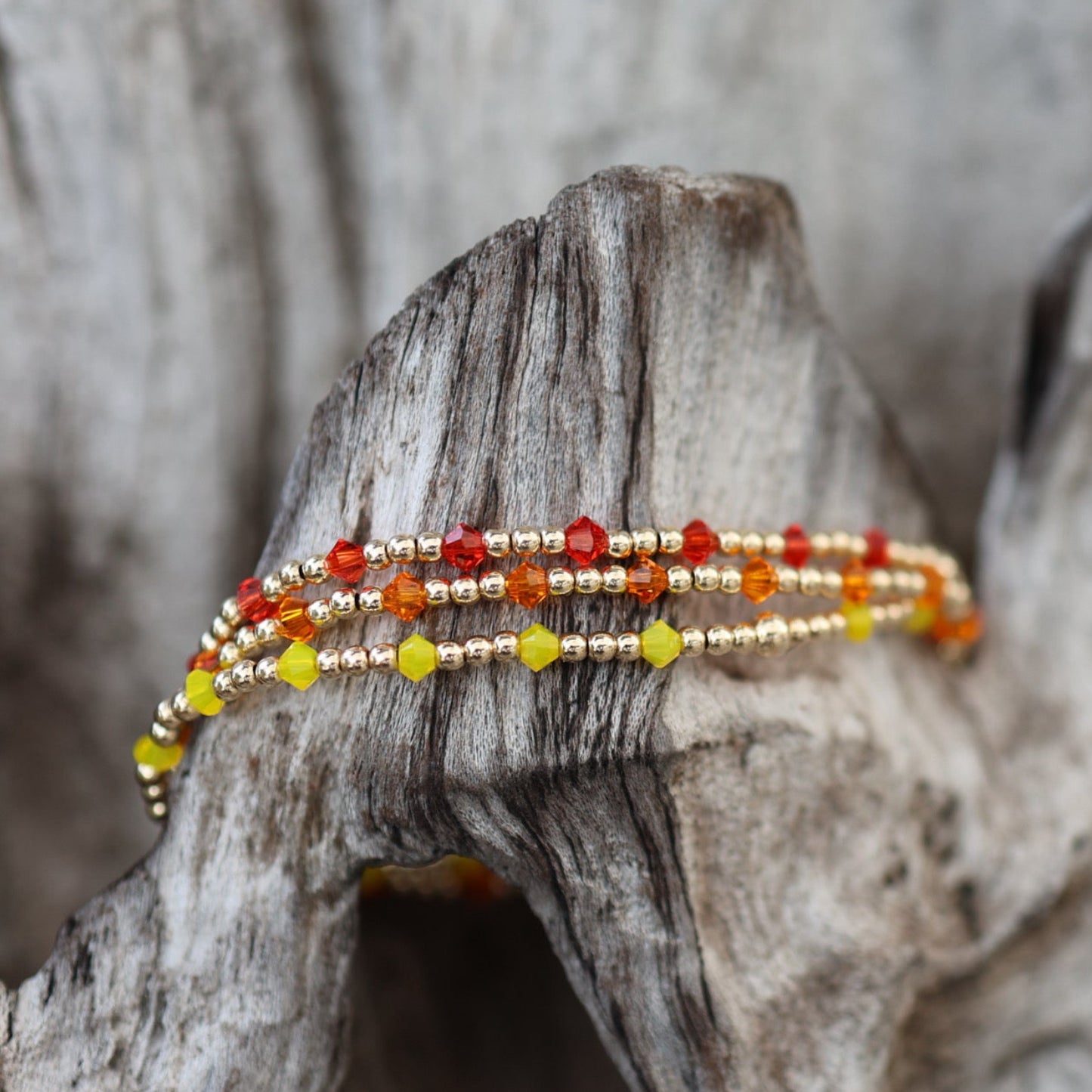 Sunset Scattered Crystal Bracelets