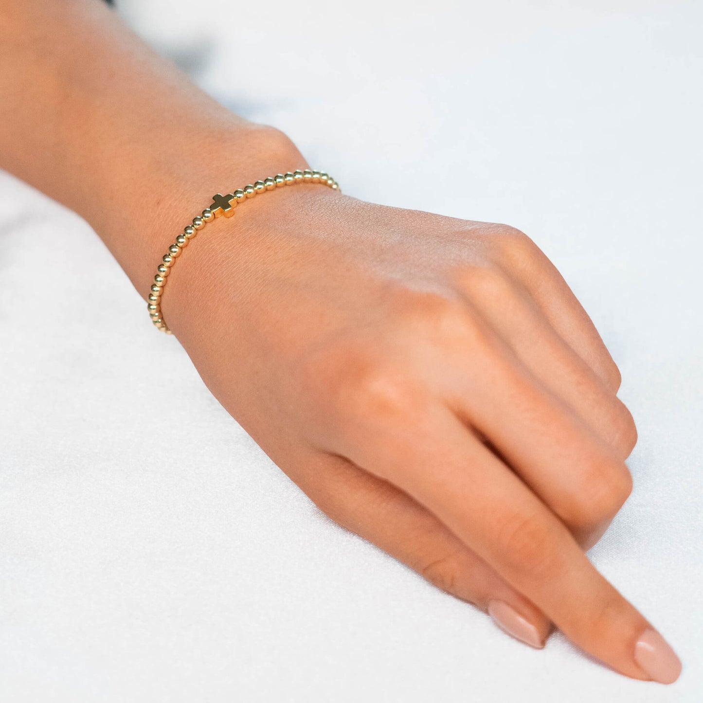 14K Gold Filled Cross Charm Bracelet