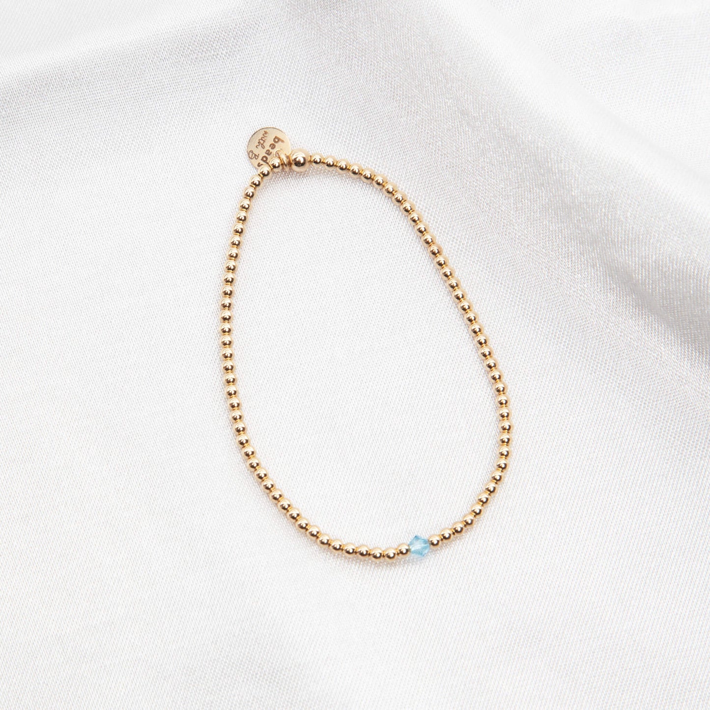 March Aquamarine Crystal Center Bracelet