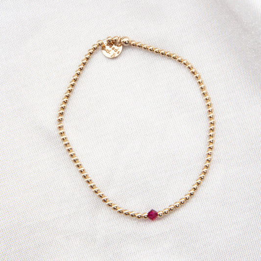 July Ruby Crystal Center Bracelet