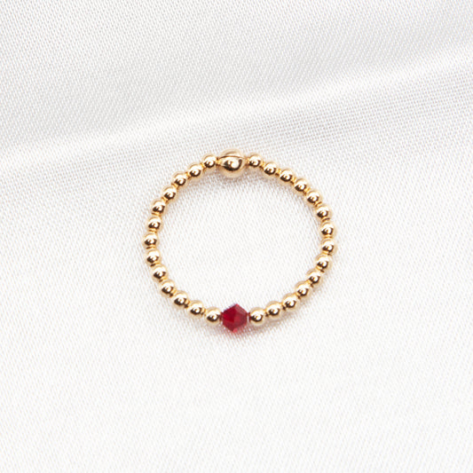 Birthstone Crystal Center 14K Gold Filled Ring