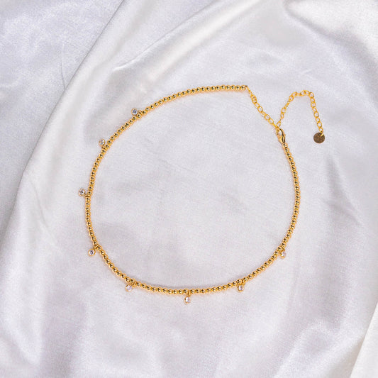 3mm 14K Gold Filled cz Dangle Necklace