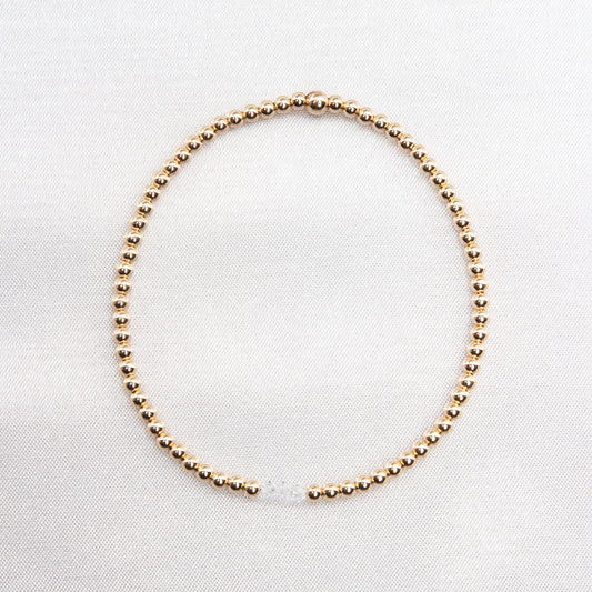 Birthstone Crystal Center 14K Gold Filled Anklet