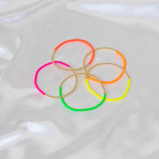 Half Neon Pearl/ Half 14K Gold Filled Anklet