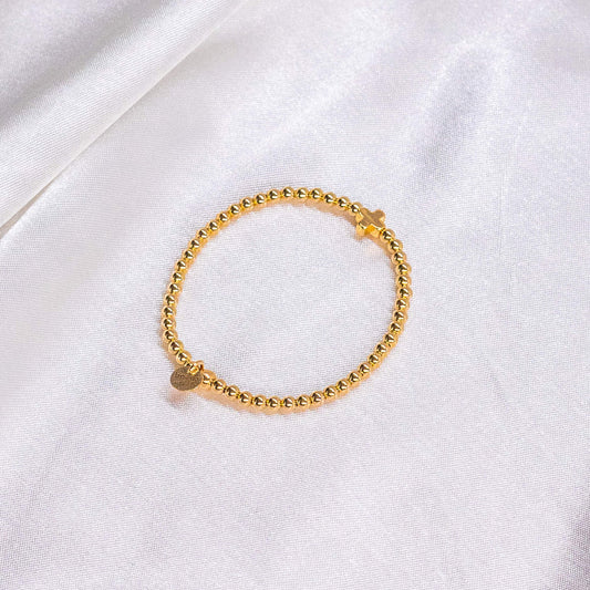 14K Gold Filled Cross Charm Bracelet