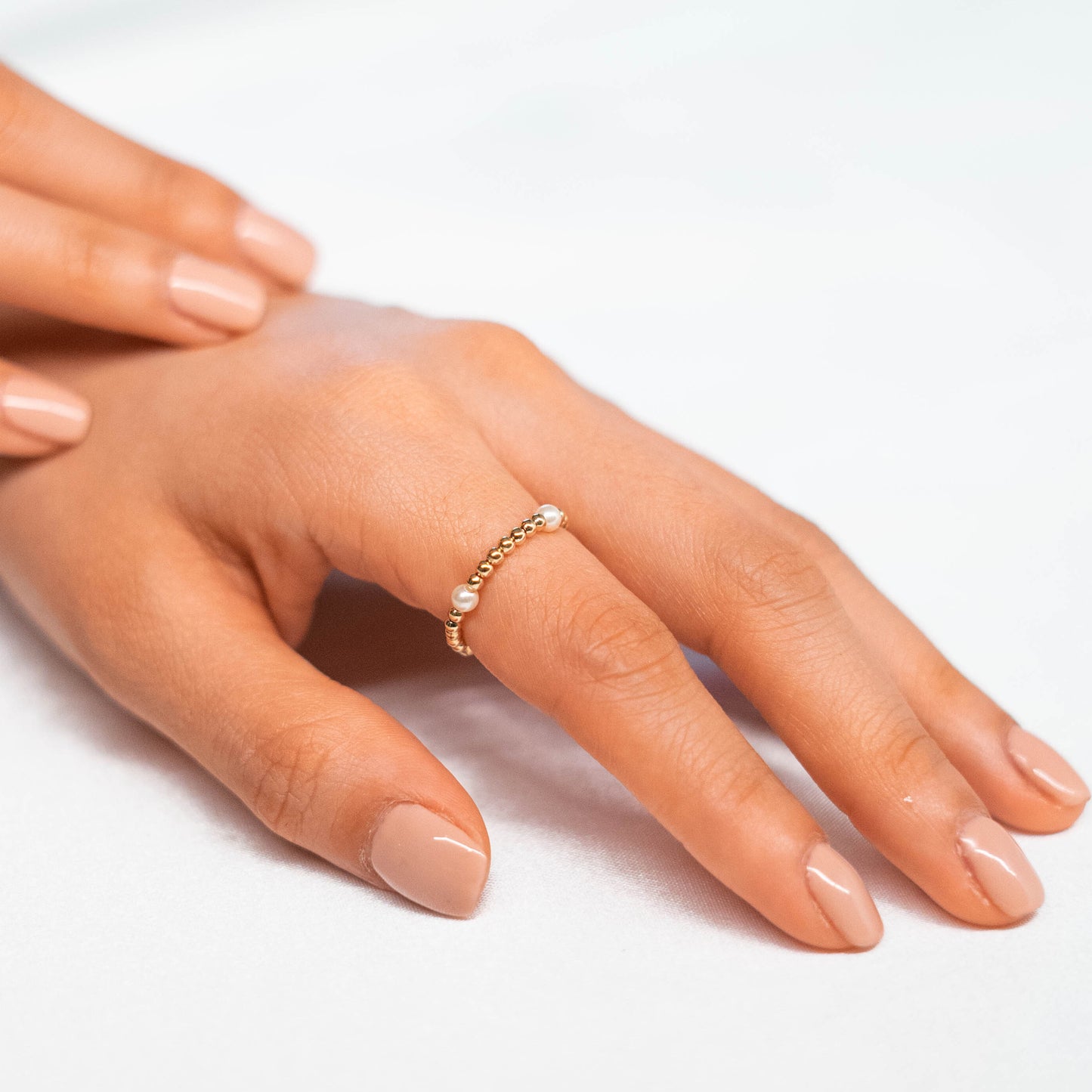 Full 14K Gold Filled Ring w/ Alternating Pearl