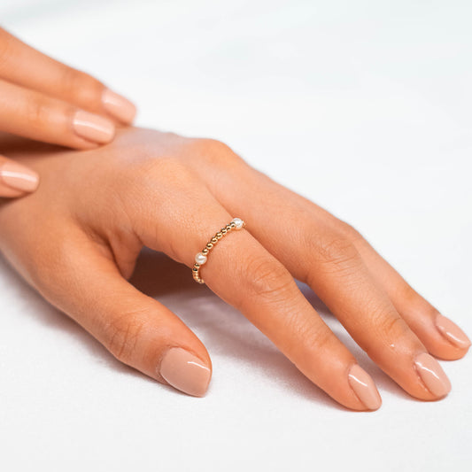 Full 14K Gold Filled Ring w/ Alternating Pearl