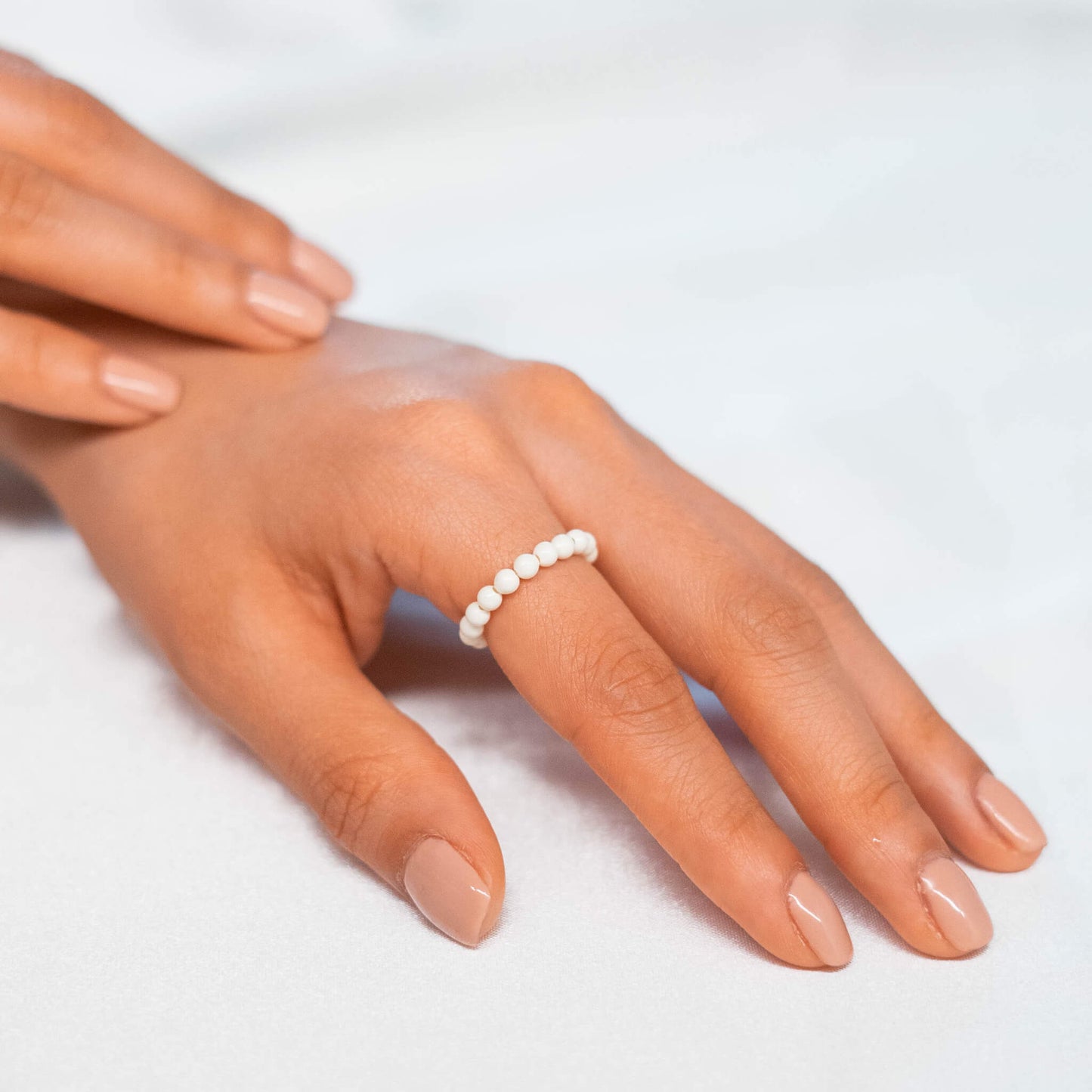 Full Neutral Pearl Ring
