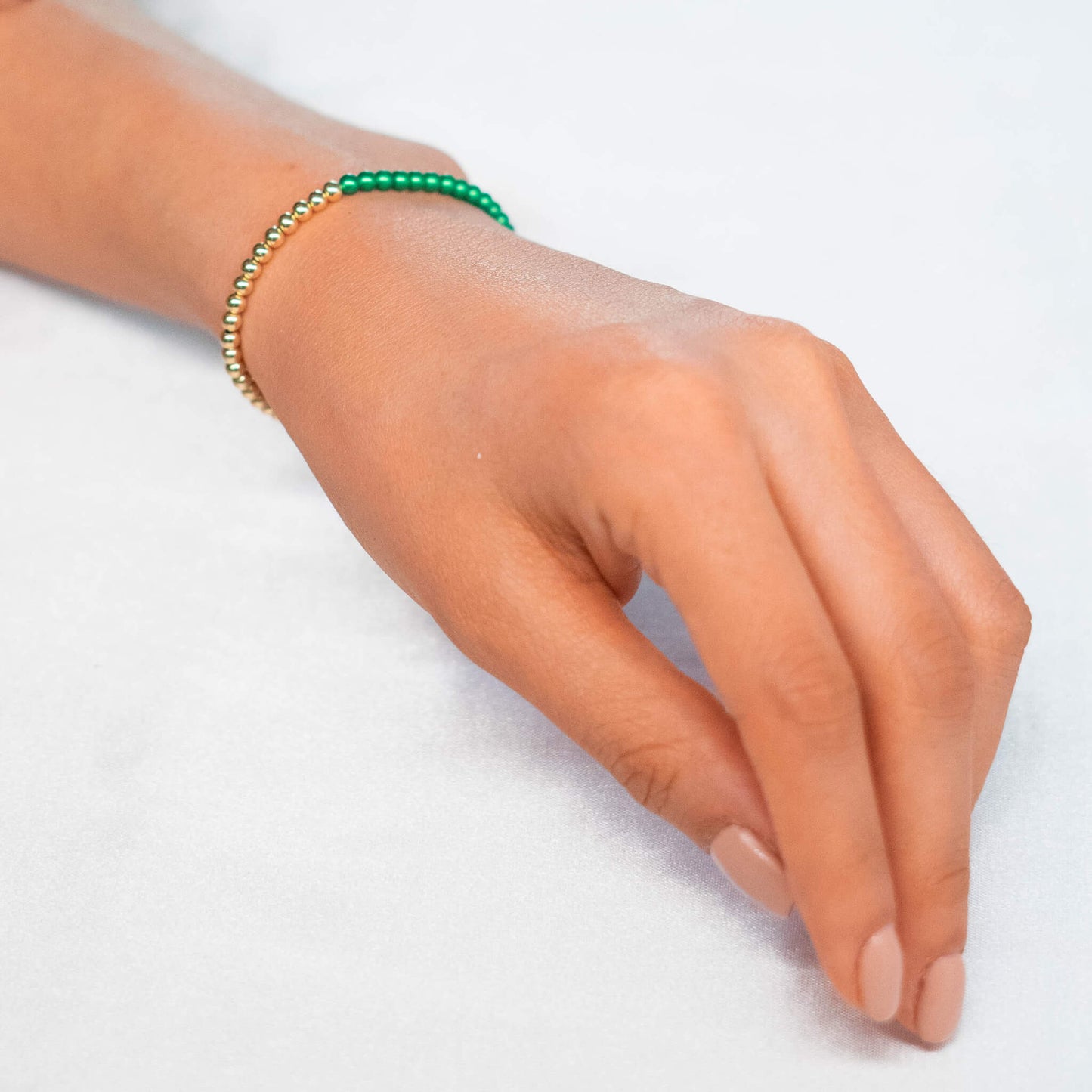 Half Blue/Green Pearl/ Half 14K Gold Filled Bracelet