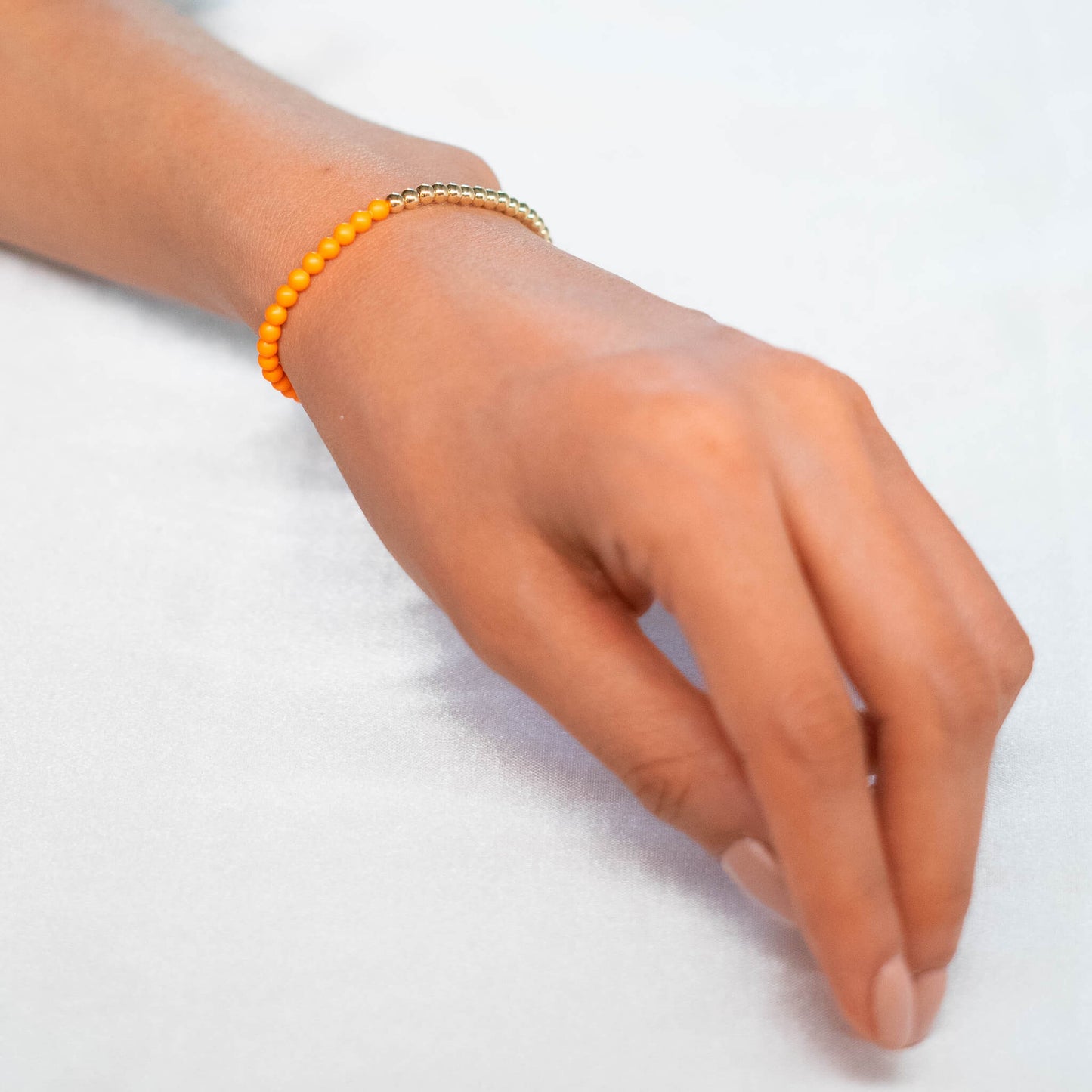 Half Neon Pearl / Half 14K Gold Filled Bracelet