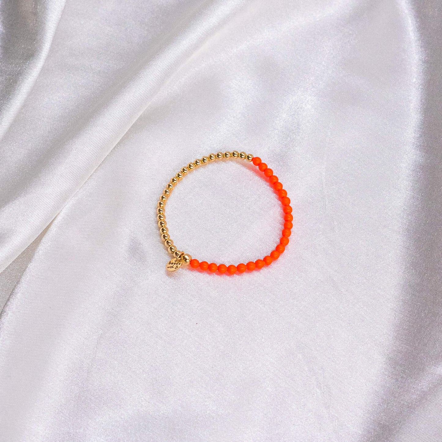 Half Neon Pearl / Half 14K Gold Filled Bracelet