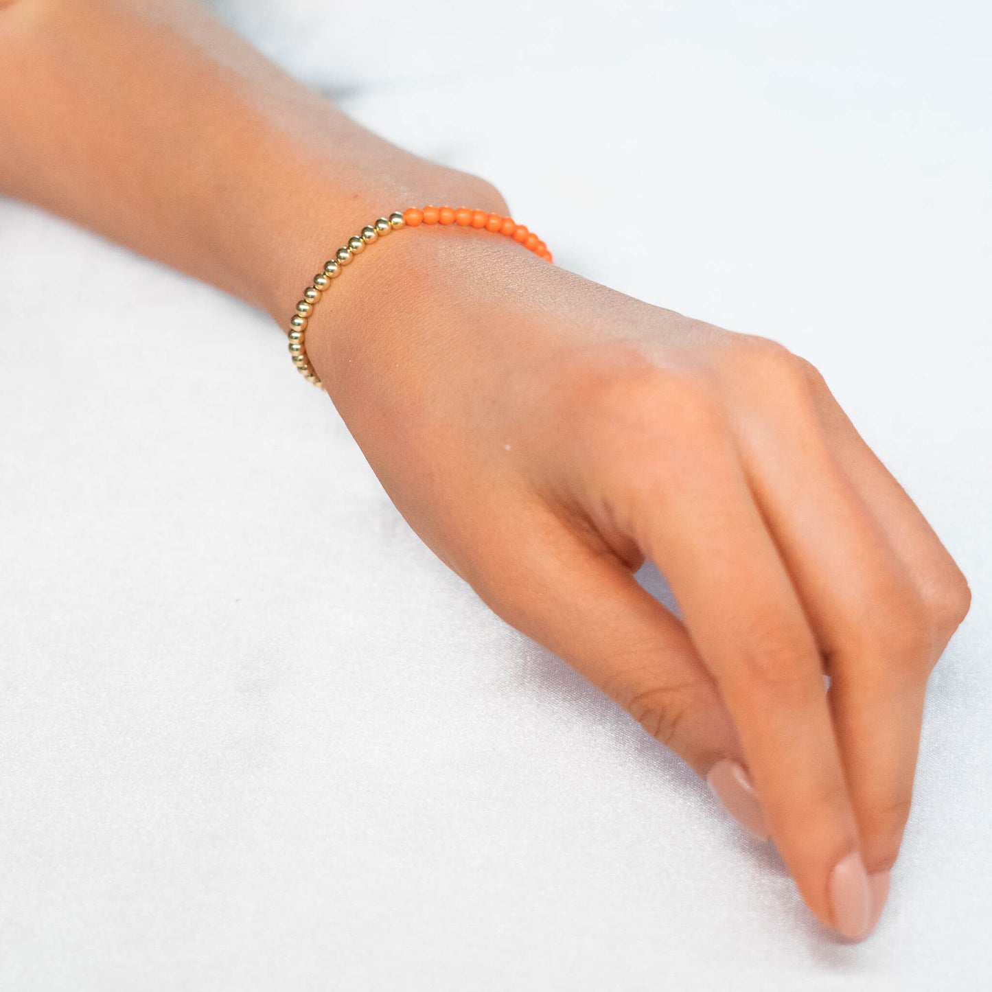 Half Neon Pearl / Half 14K Gold Filled Bracelet