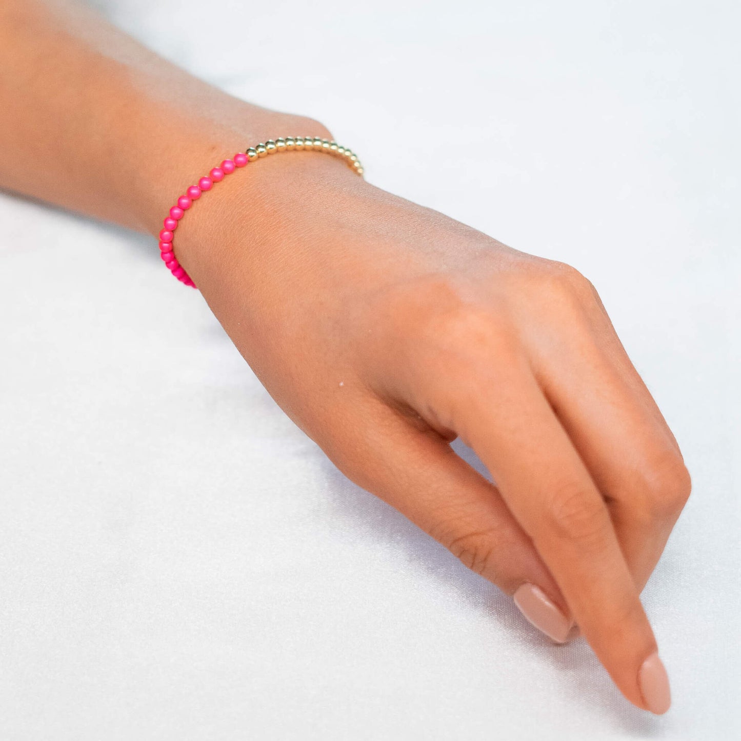 Half Neon Pearl / Half 14K Gold Filled Bracelet