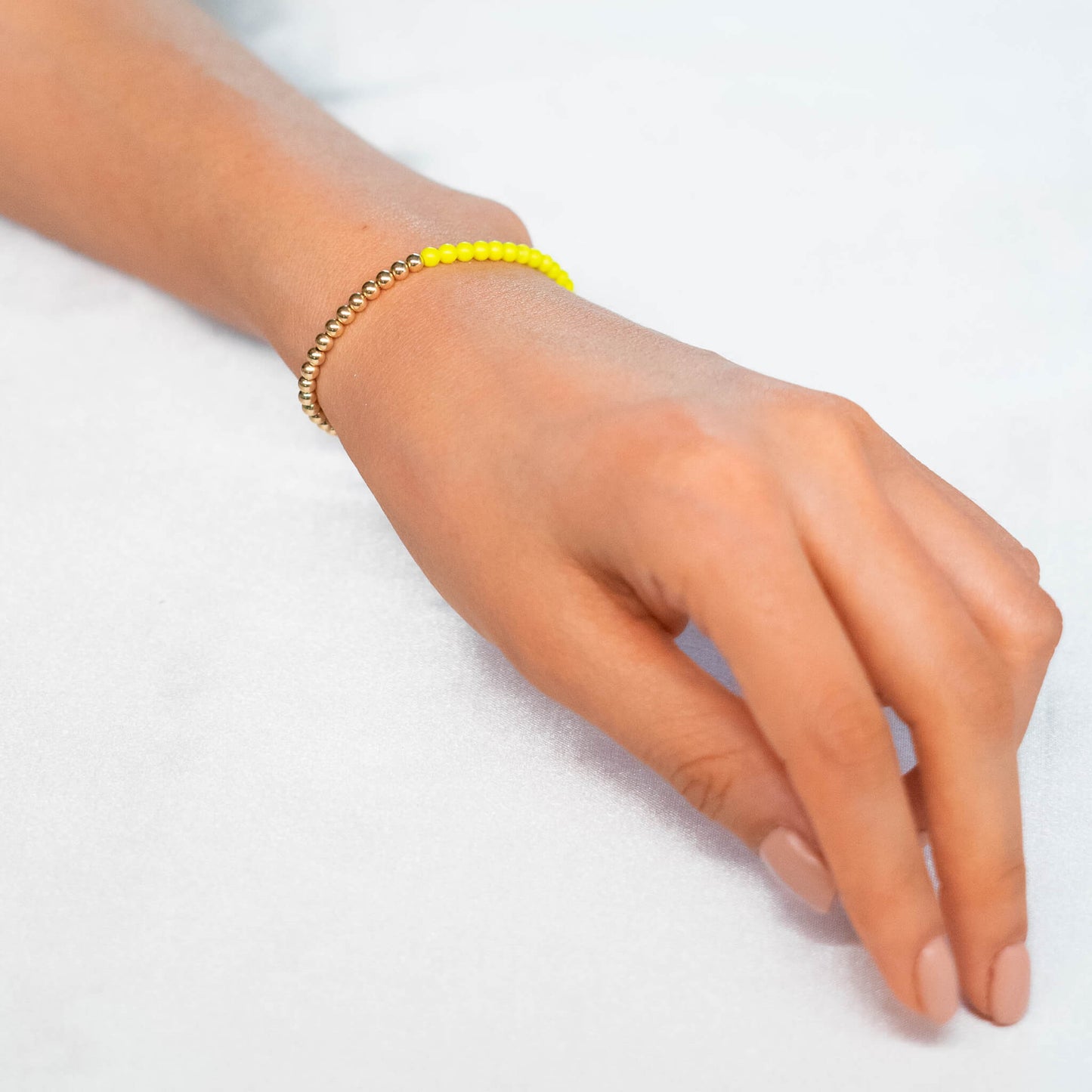 Half Neon Pearl / Half 14K Gold Filled Bracelet