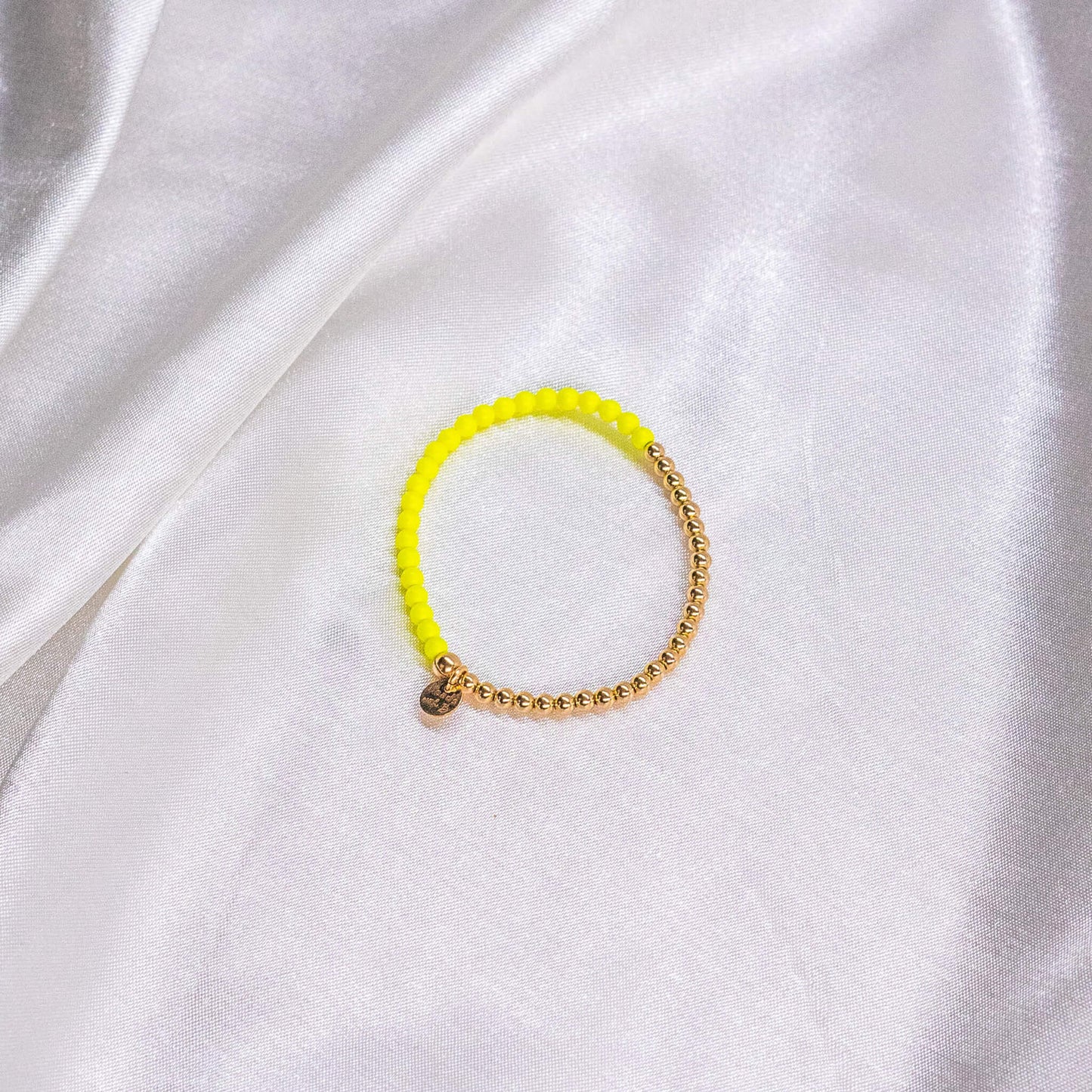 Half Neon Pearl / Half 14K Gold Filled Bracelet