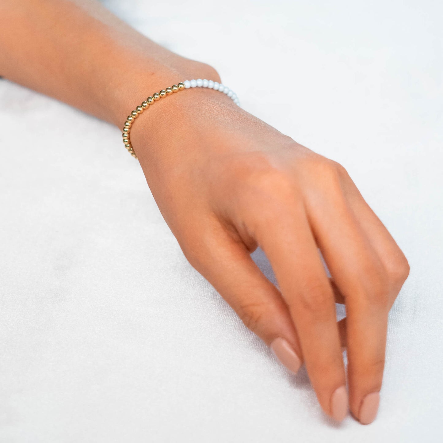 Half Pastel Pearl/ Half 14K Gold Filled Bracelet