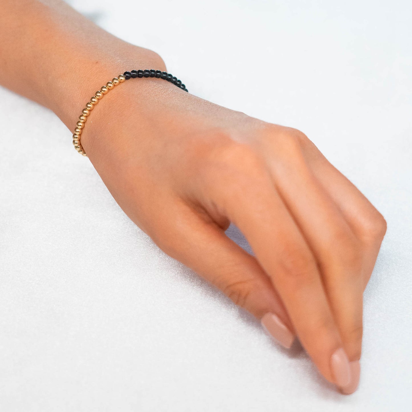 Half Neutral Pearl/ Half 14K Gold Filled Bracelet