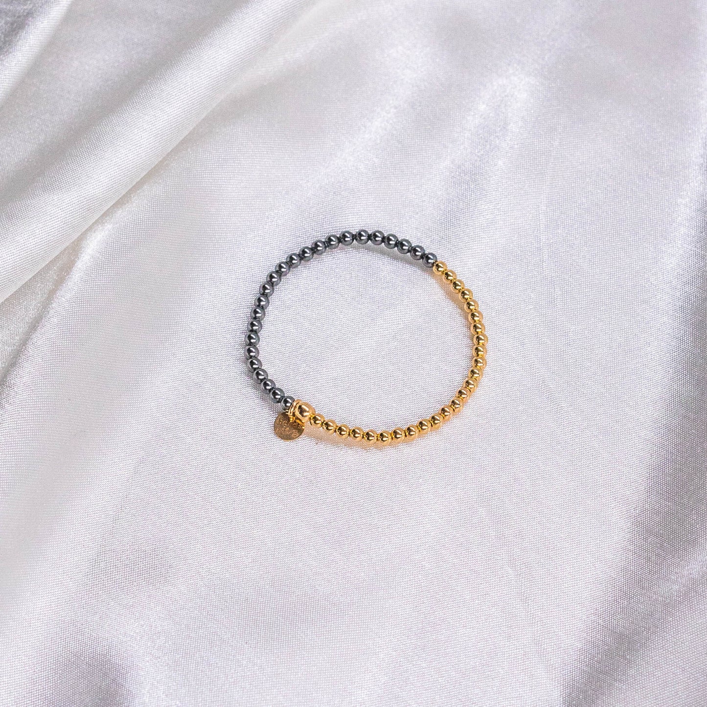 Half Neutral Pearl/ Half 14K Gold Filled Bracelet
