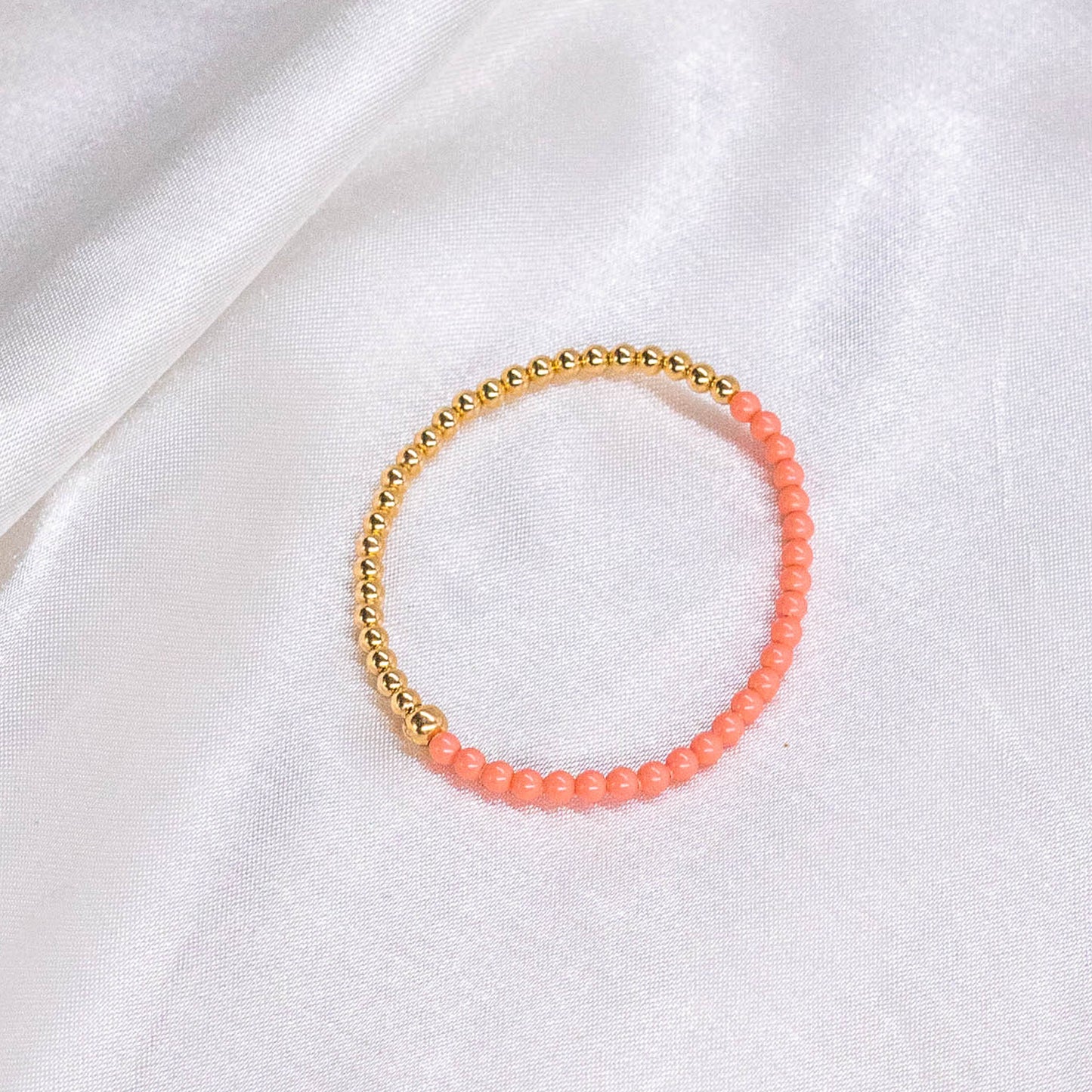 Half Pink/Red Pearl/ Half 14K Gold Filled Anklet