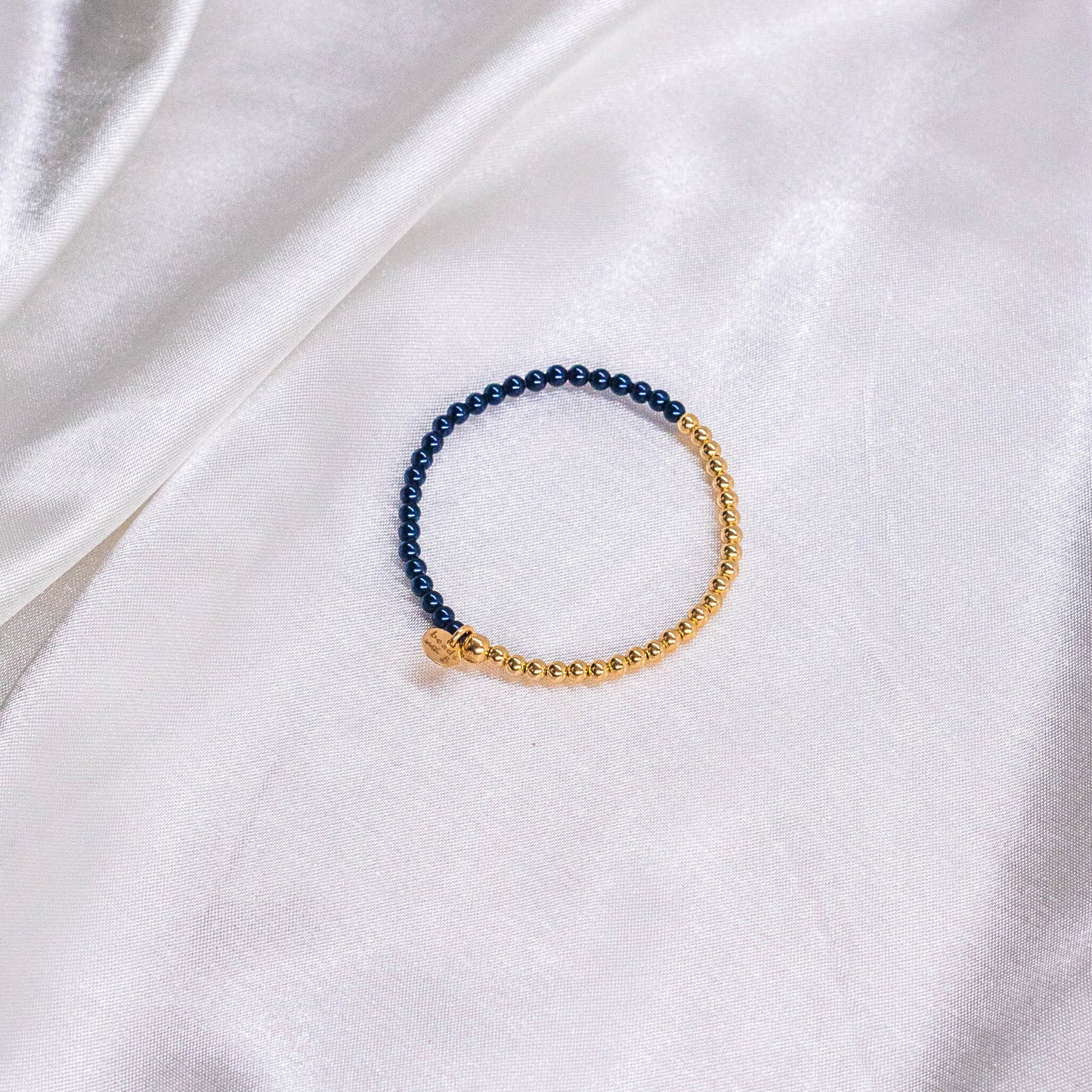 Half Neutral Pearl/ Half 14K Gold Filled Bracelet