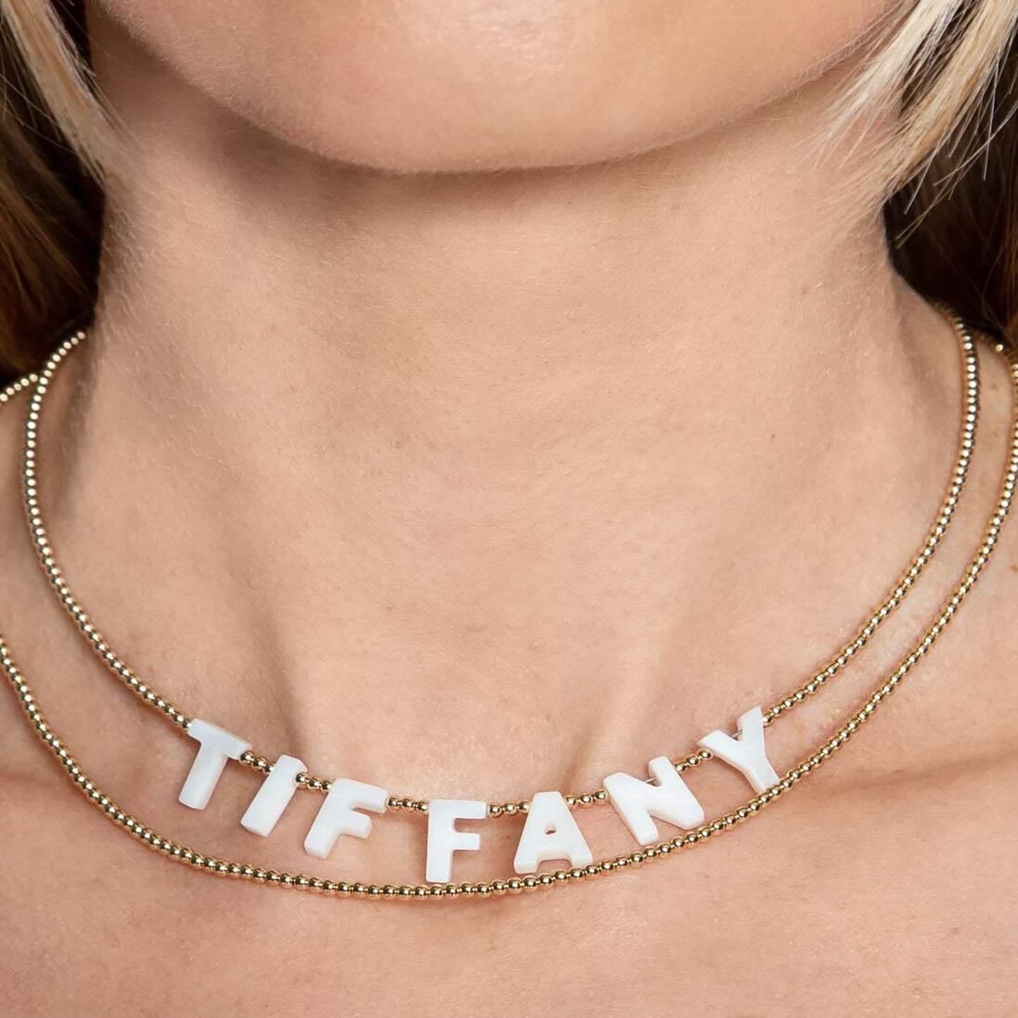 Tiffany Necklace - Pearl Initial 14K Gold Filled
