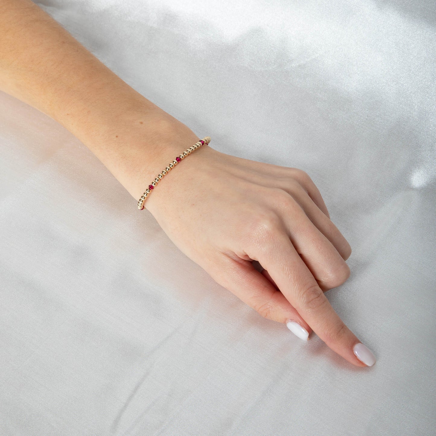 July Ruby Alternating Crystal Bracelet