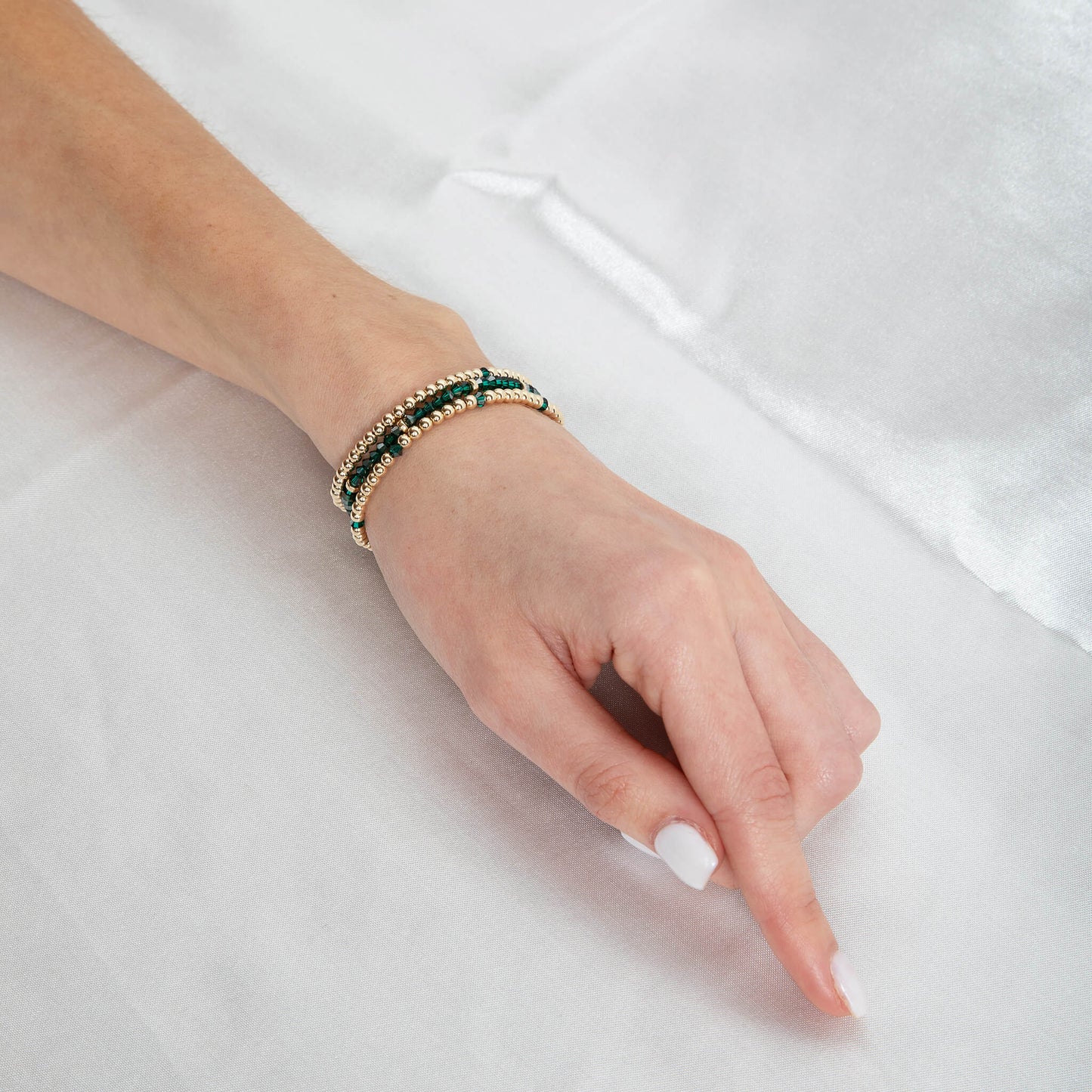 May Emerald Alternating Crystal Bracelet