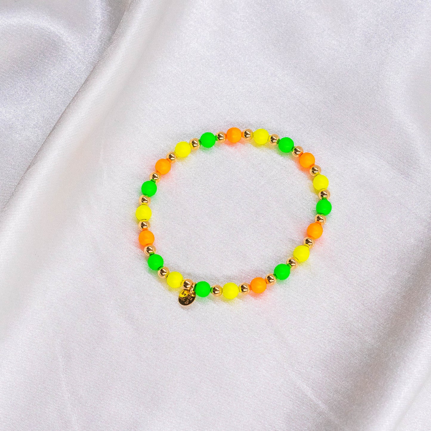 Mens Multi Color Neon Beaded Bracelet