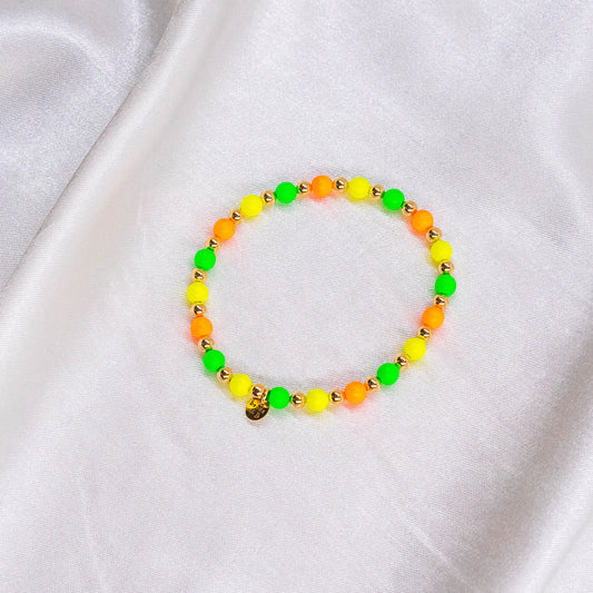 Mens Multi Color Neon Beaded Bracelet