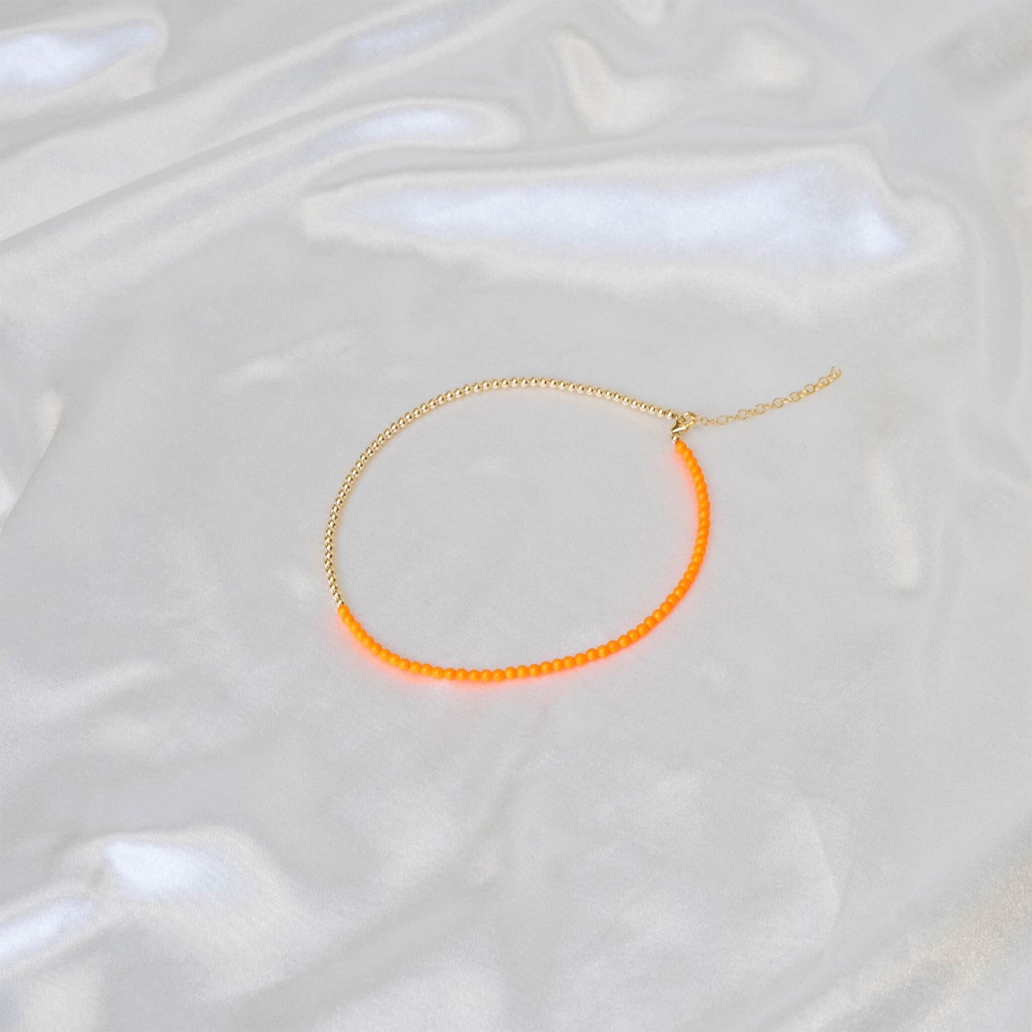 Half Neon Pearl / Half 14K Gold Filled Necklace