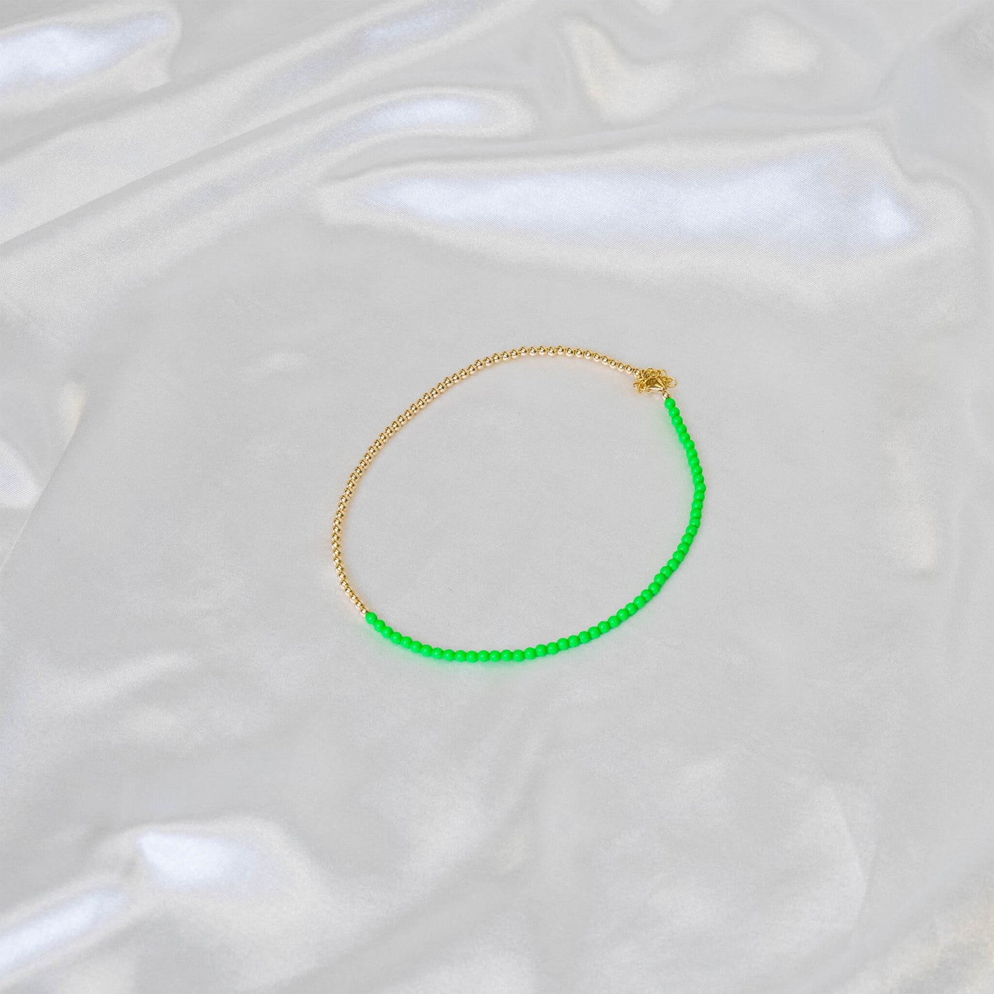 Half Neon Pearl / Half 14K Gold Filled Necklace