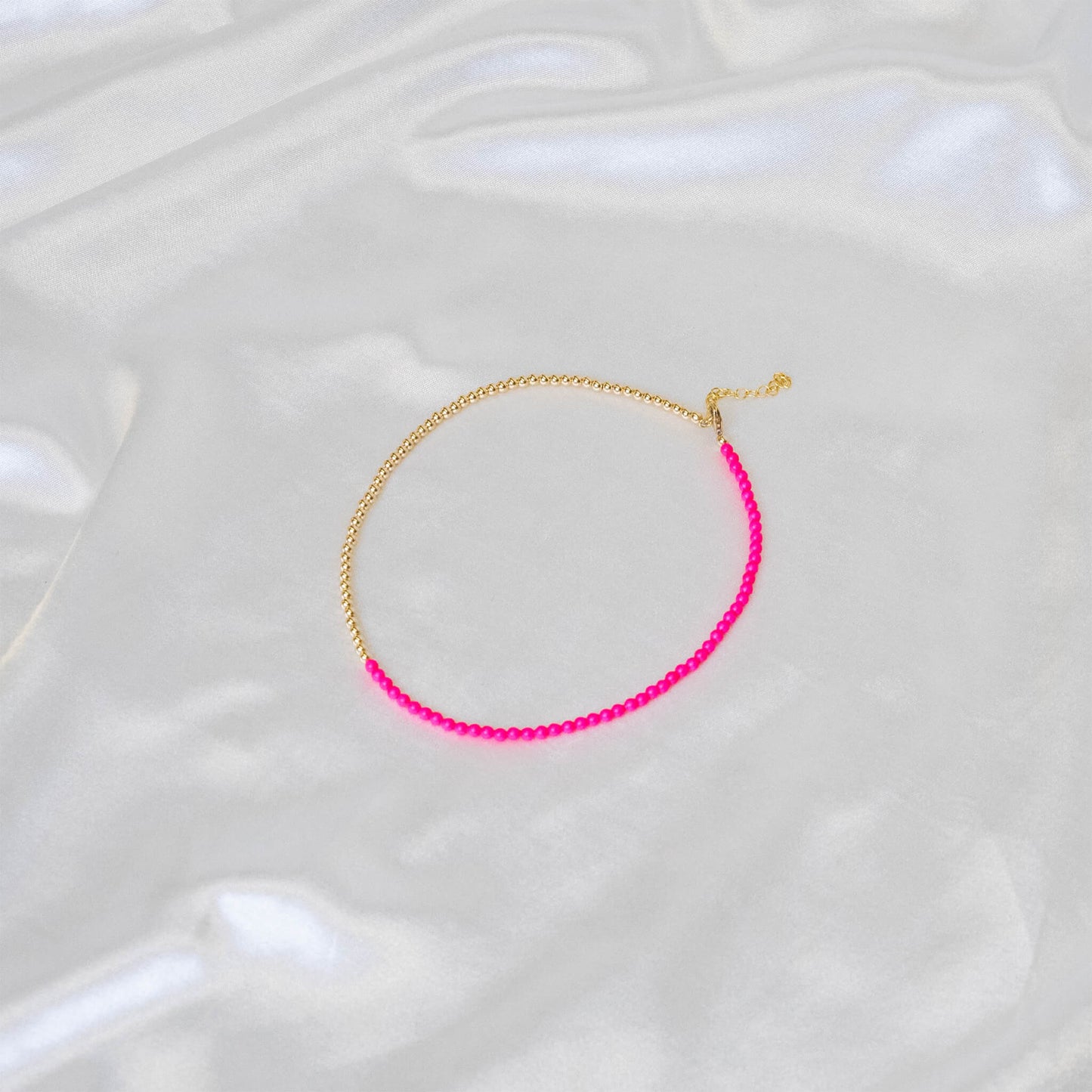 Half Neon Pearl / Half 14K Gold Filled Necklace