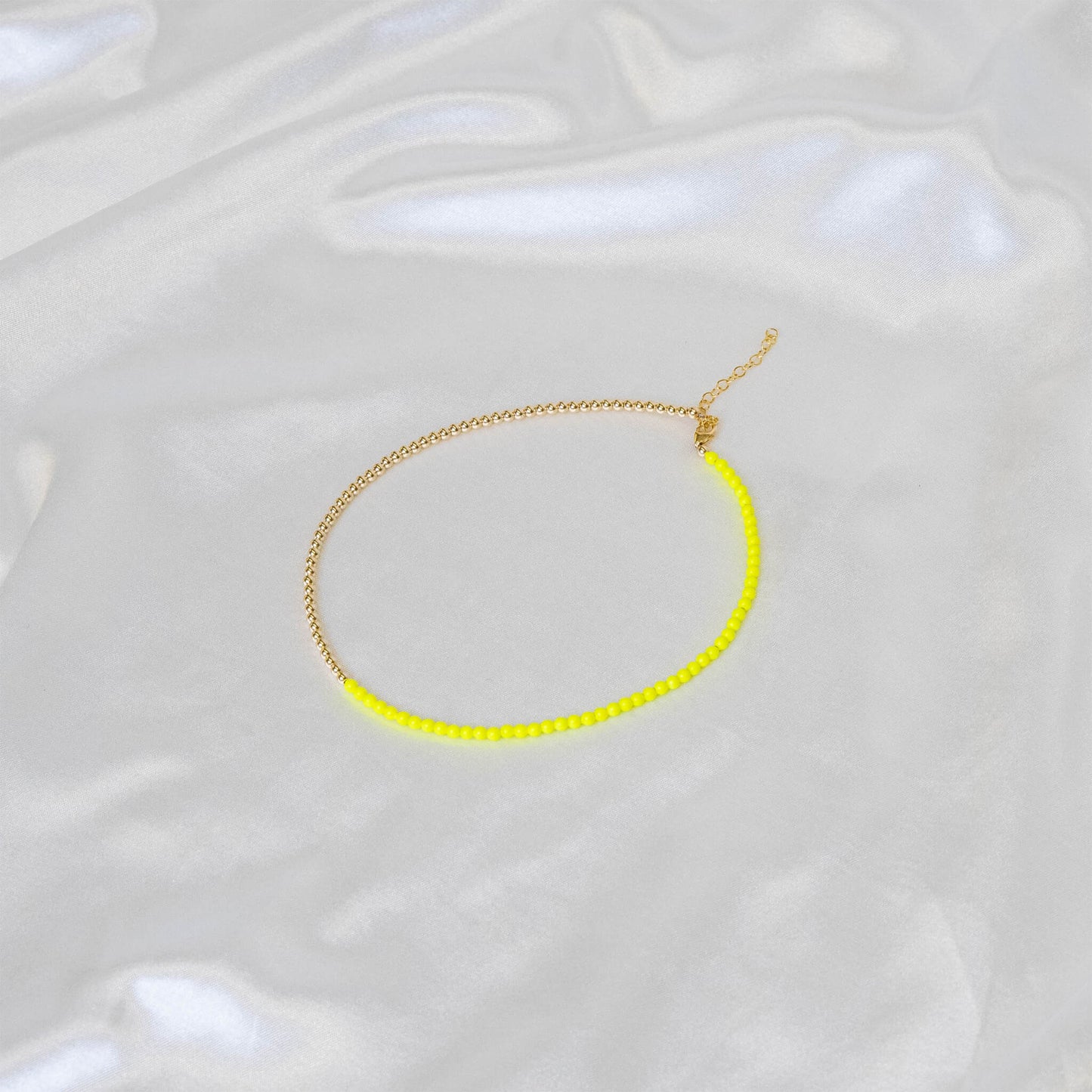 Half Neon Pearl / Half 14K Gold Filled Necklace