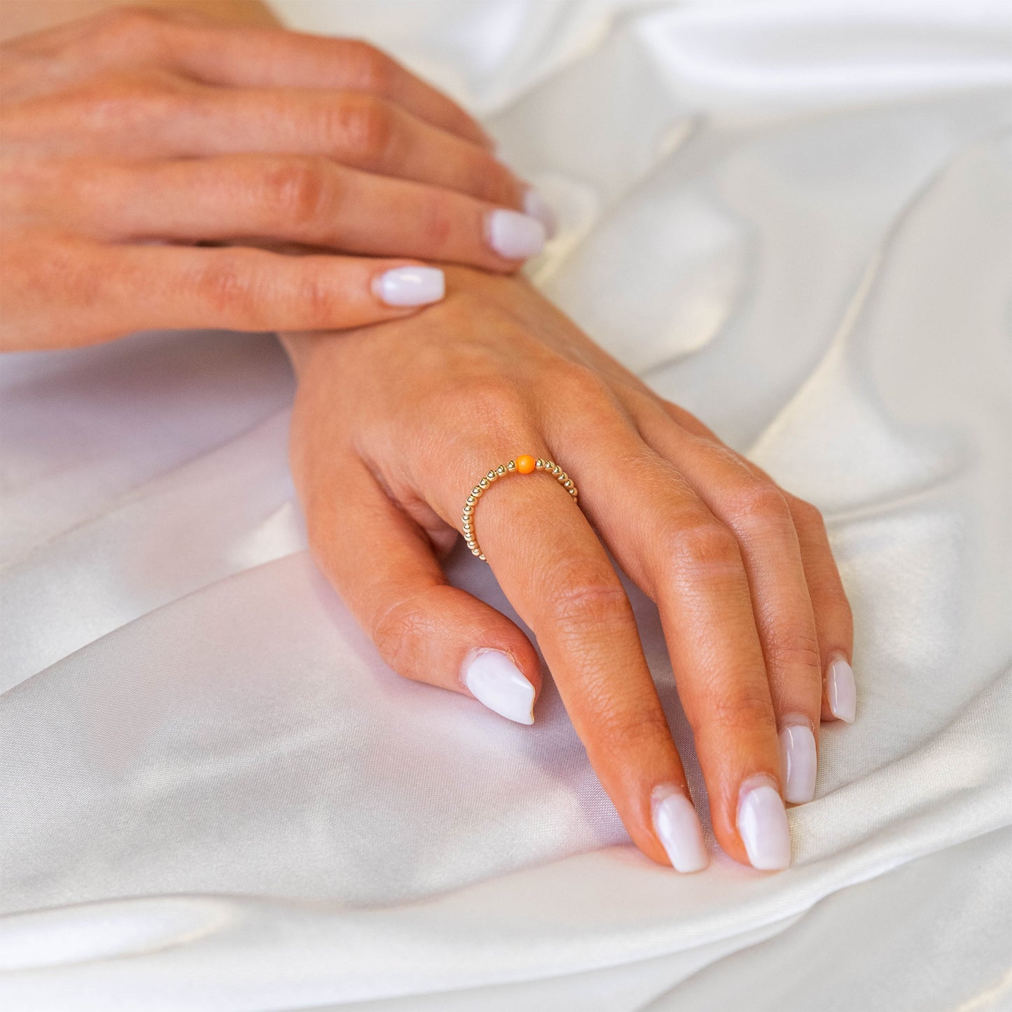 Neon Pearl Center Ring