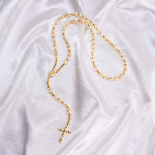 Full 14K Gold Filled Pearl Rosary