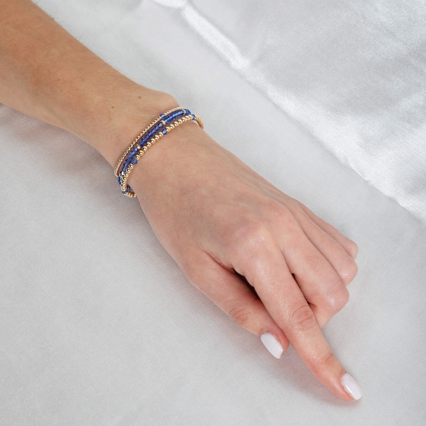 September Sapphire Alternating Crystal Bracelet