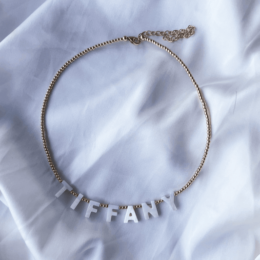 Tiffany Necklace - Pearl Initial 14K Gold Filled