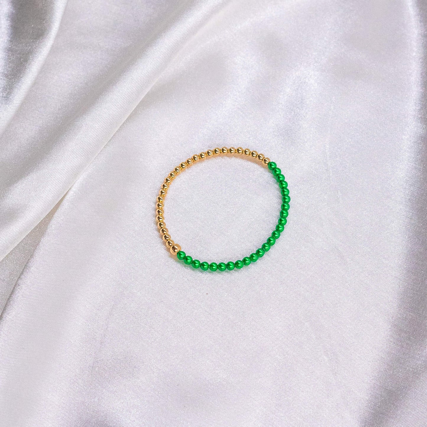 Half Blue/Green Pearl/ Half 14K Gold Filled Bracelet
