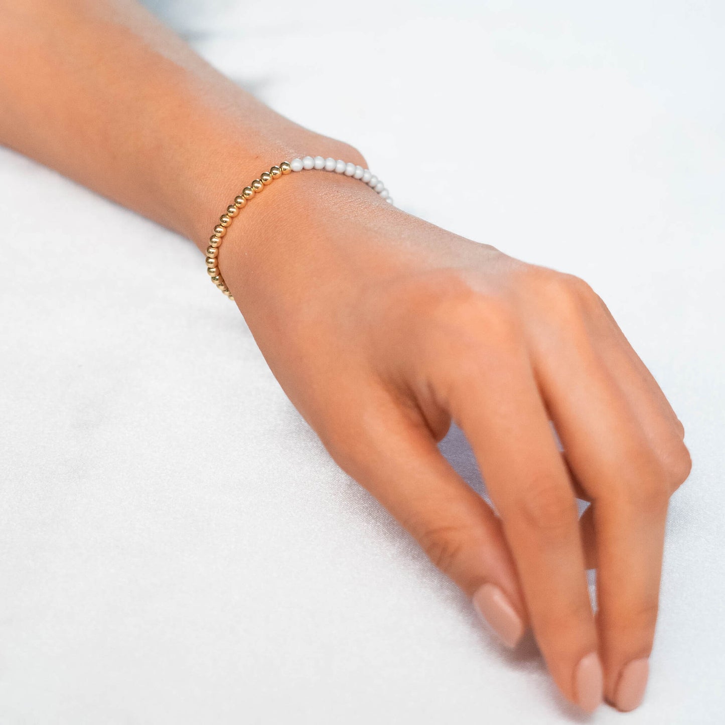 Half Pastel Pearl/ Half 14K Gold Filled Bracelet