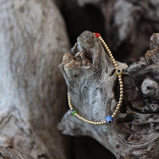 Multi Color Scattered Evil Eye Bracelet