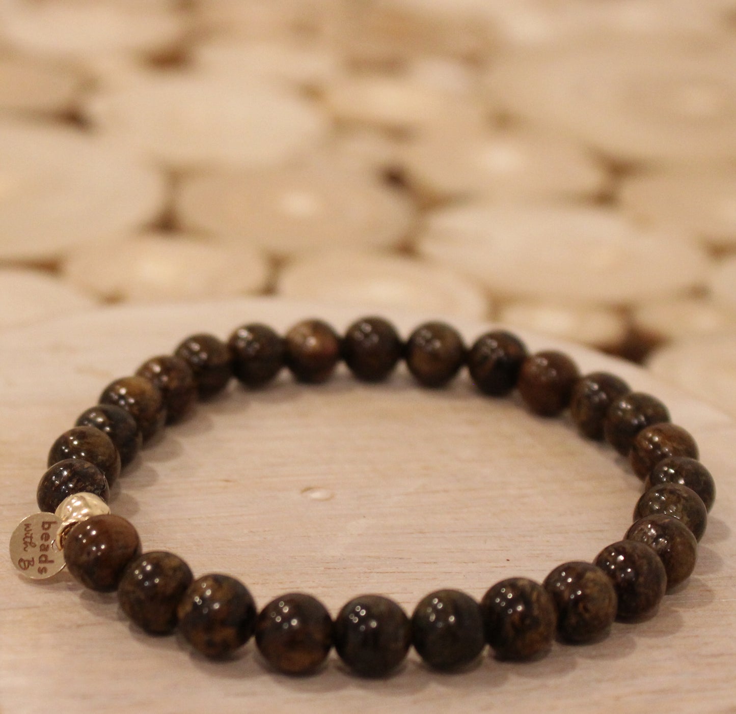 Mens Brown Beaded Bracelet