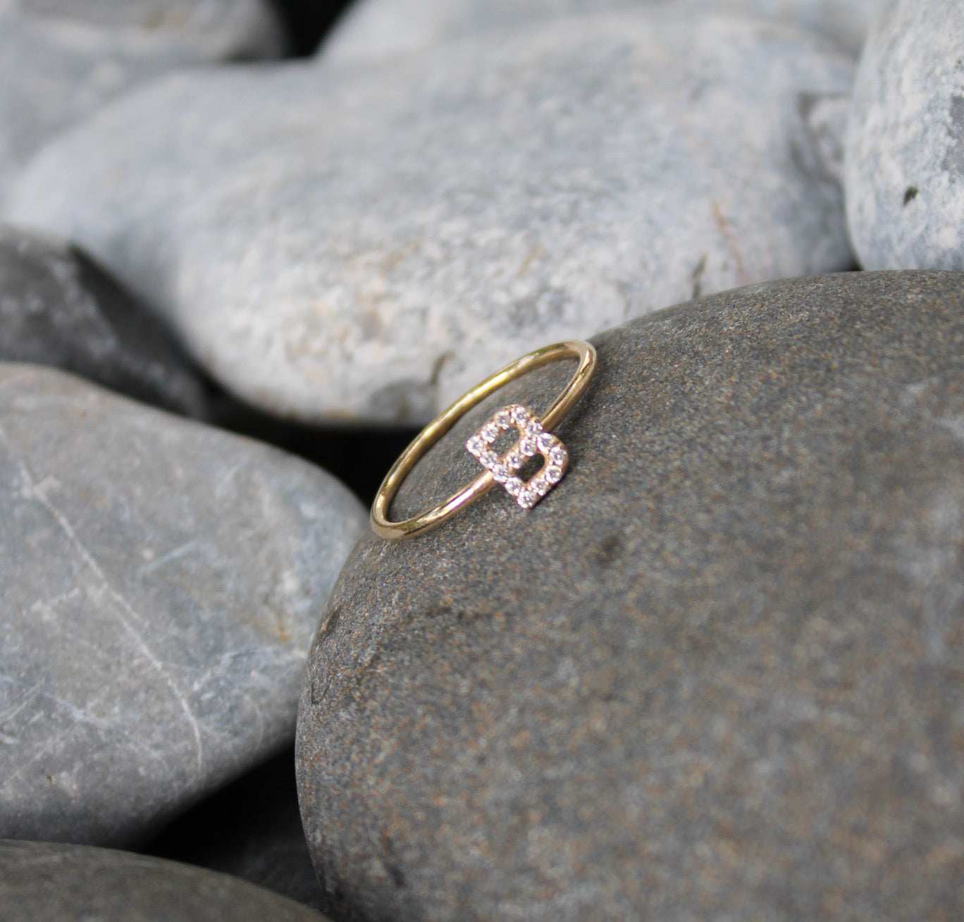 Diamond Initial Ring