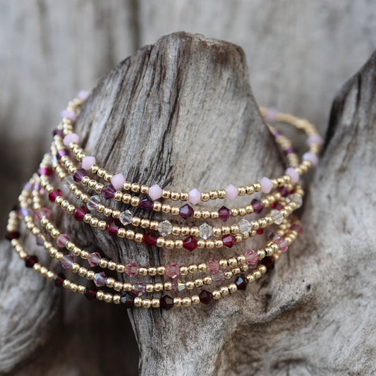 Scattered Pinks Crystal Bracelet