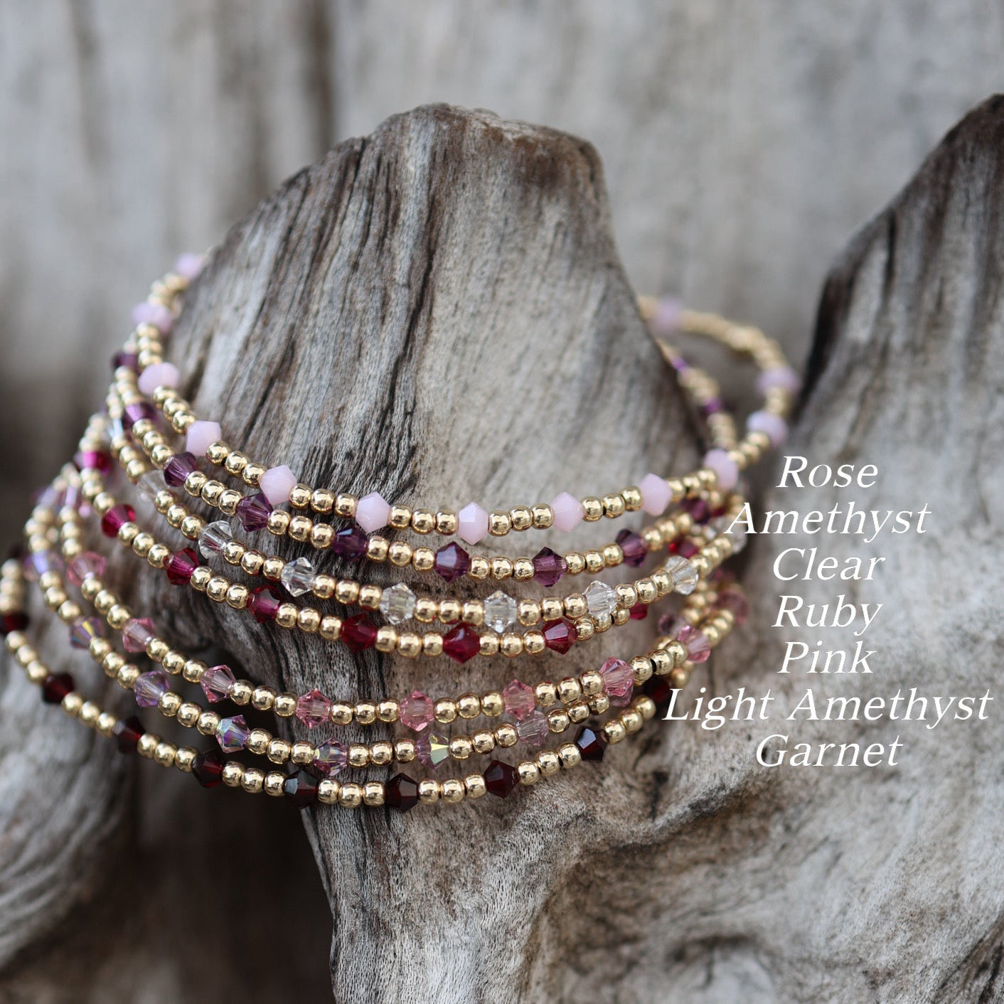 Scattered Pinks Crystal Bracelet