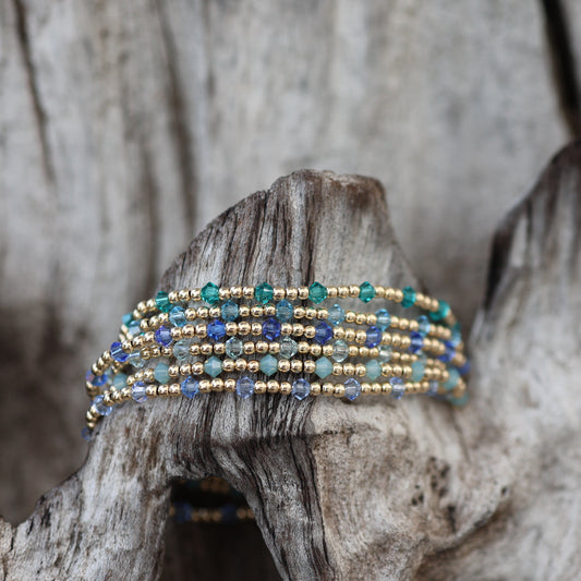Scattered Blues Crystal Bracelet