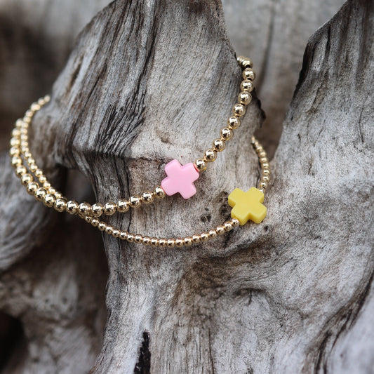 Small Colorful Cross Bracelet